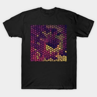 Painted Glass Of Sun Set Colors Pattern T-Shirt